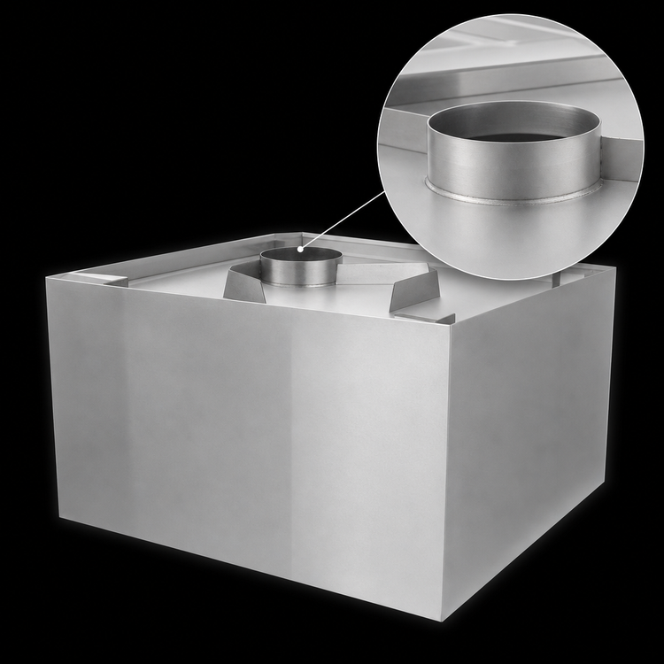 Product image #4 for Advance Tabco CH-4848 Stainless Steel Condensate Hood, 48 x 48 Inches, Wall/Ceiling Mount, No Fan