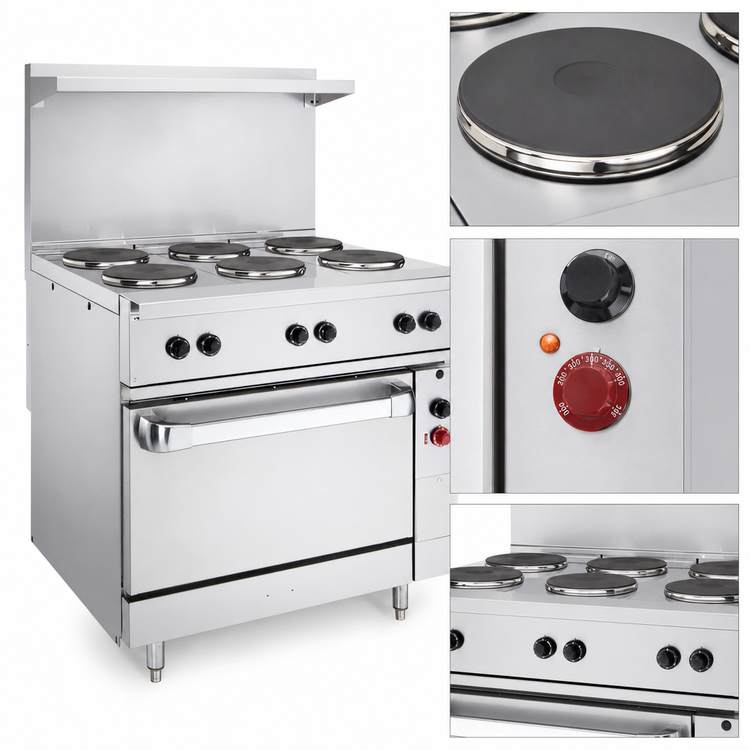 Product image #5 for Vulcan 36-Inch Electric Restaurant Range with 2 French Plates, 2 Hot Tops and Standard Oversized Oven, 240V