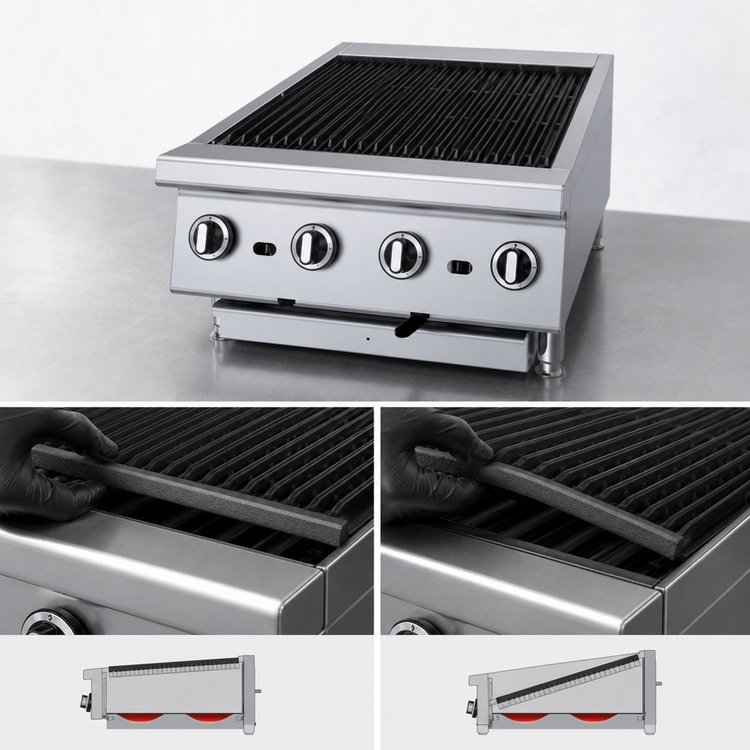 Product image #4 for Garland Heavy-Duty 24-Inch Countertop Gas Radiant Charbroiler with Adjustable Cast Iron Grates