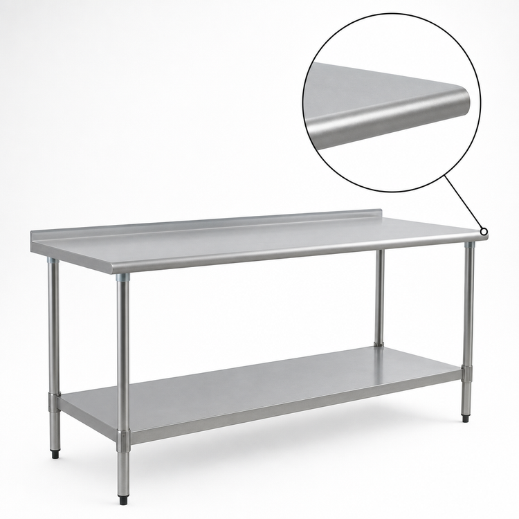 Product image #4 for Eagle Group BlendPort® Deluxe Series Stainless Steel Work Table with Undershelf, 84 x 30 Inches, 16 Gauge Top