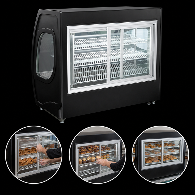 Product image #4 for Fogel Elite Series Full-Service Curved Glass Refrigerated Deli/Bakery Display Case, 48-1/2 Inches Wide