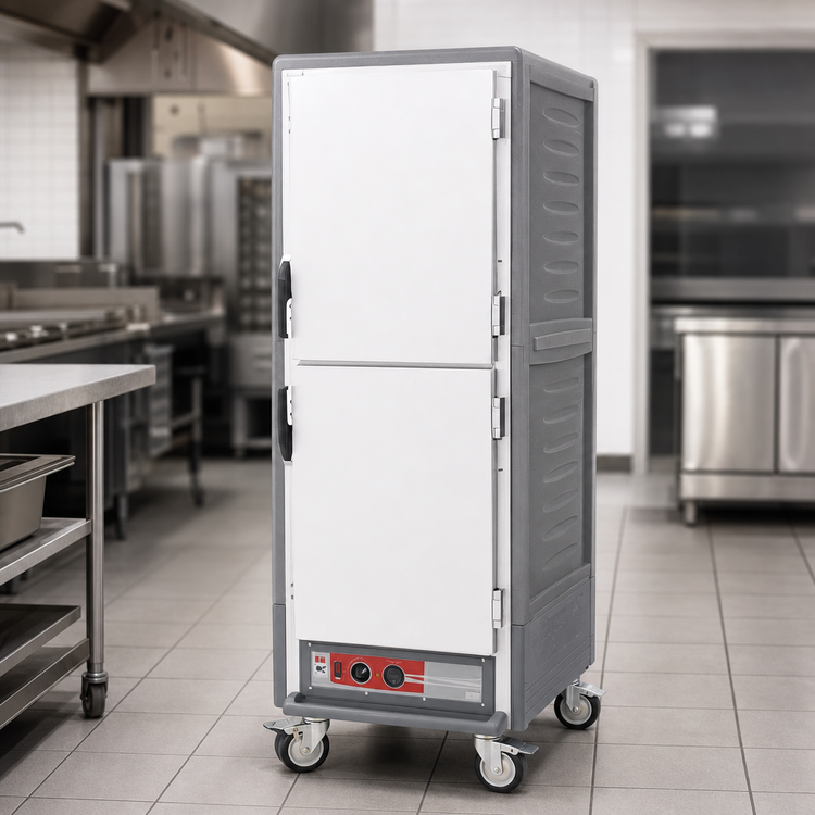 Product image #4 for Metro C5 3 Series Full-Height Mobile Low-Watt Heated Holding Cabinet with Gray Insulation Armour and Dutch Solid Doors