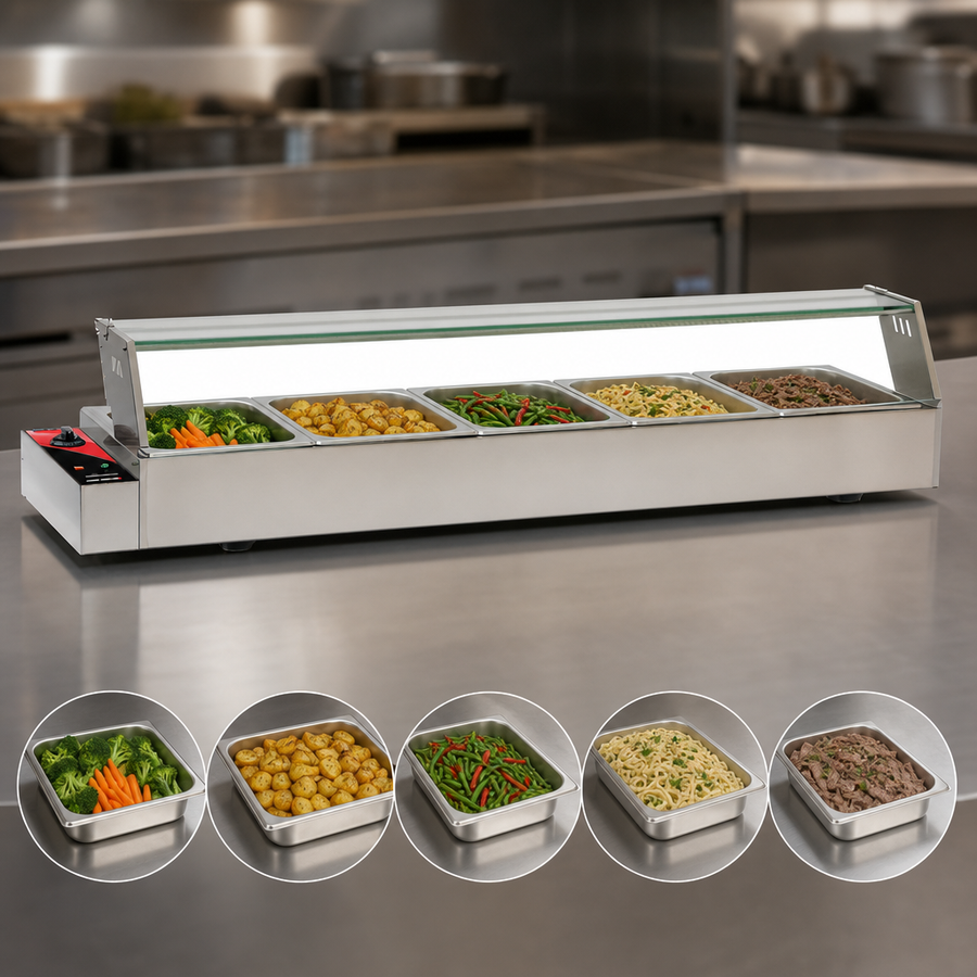 Five Half-Size Pans Included