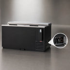 Thumbnail image #4 for Everest Refrigeration EBC65 Horizontal Bottle Cooler, 64-5/8 in. W, 21 cu. ft., Stainless Steel Countertop, Black Vinyl, Locking Sliding Lids
