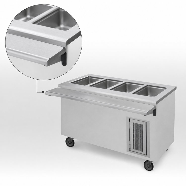 Product image #4 for Randell RANFG HTD-5 72-Inch Mobile Modular Electric Hot Food Table with Enclosed Base and 5 Wells