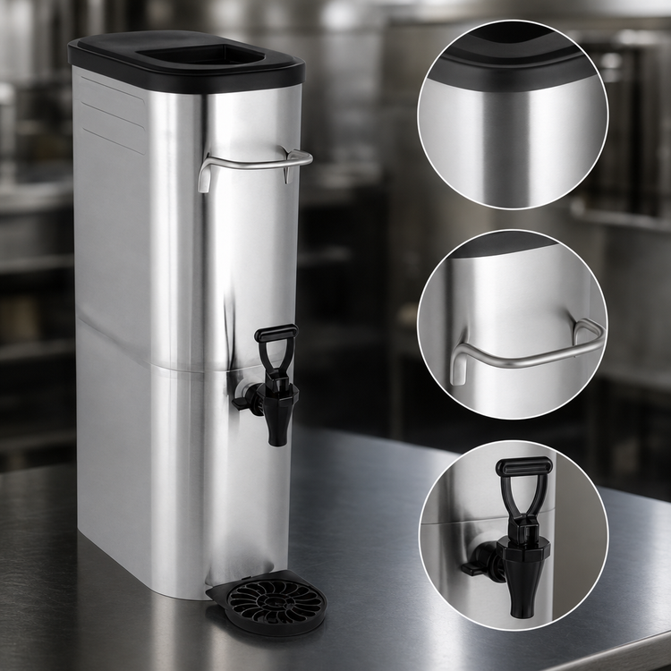 Product image #4 for CAC China BVDS-IT3 3-Gallon Slim Iced Tea Dispenser with 304 Stainless Steel Body