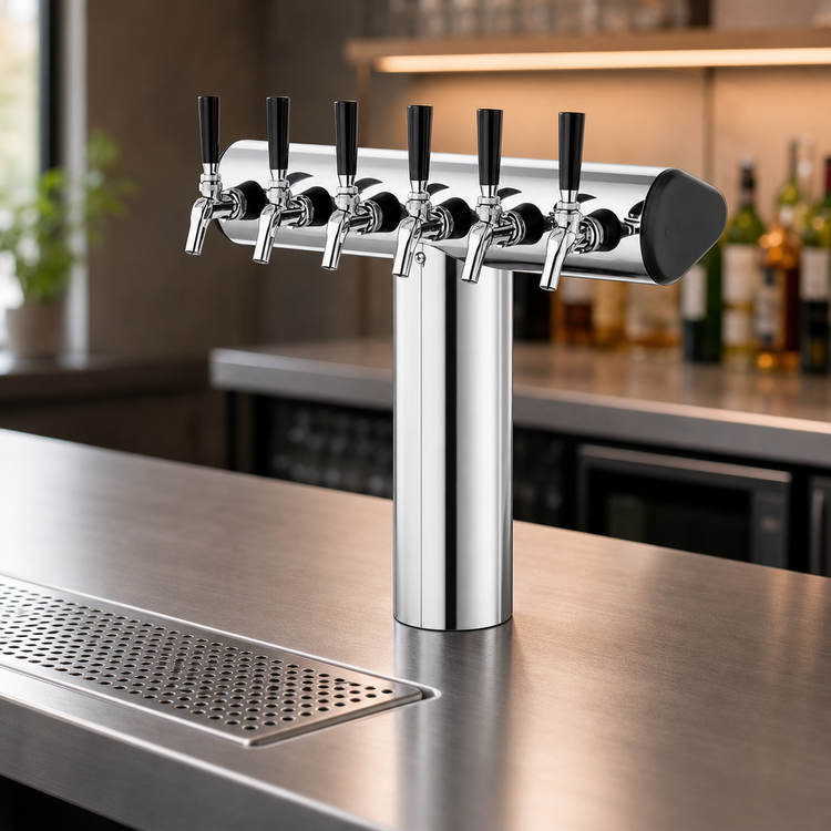 Product image #4 for Perlick Winged Tee Countertop Glycol-Cooled Draft Tower for 5 Faucets
