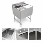Thumbnail image #4 for John Boos UBMS-1824 24 in. Freestanding Stainless Steel Underbar Mixology Station with Sink, Rinser Faucet, Dipper Well and Cutting Board