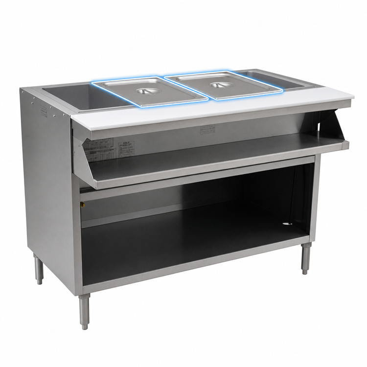 Product image #4 for Spec-Master Sealed Well Electric Hot Food Table with Open Front, 2 Wells, 33-Inch, 208V/3-Phase