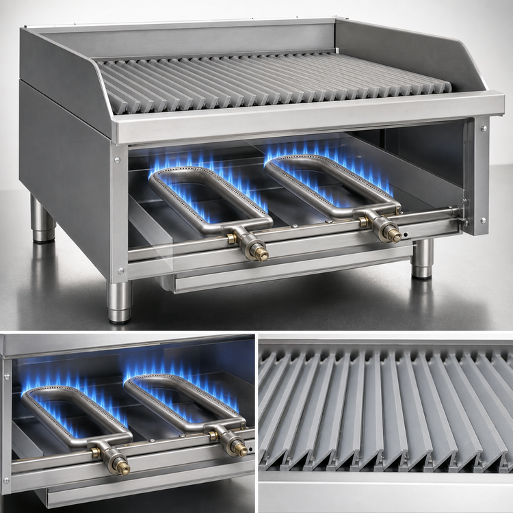 Product image #4 for Globe GCB24G-CR 24-Inch Gas Countertop Charbroiler, Cast-Iron Radiant Heat, Natural Gas, 80,000 BTU