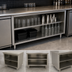 Thumbnail image #4 for Advance Tabco 84-Inch x 24-Inch Stainless Steel Underbar Work Table with Open Front Cabinet Base and Mid-Shelf