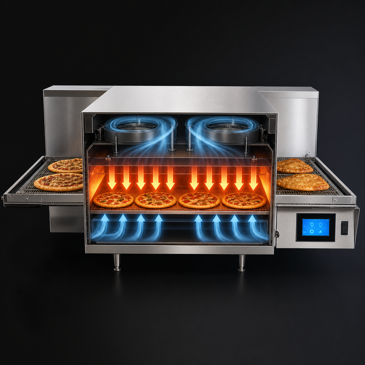 Product image #4 for Lincoln Aperion 24 Series Single Deck Propane Impinger Conveyor Oven with 16-Inch x 48-Inch Conveyor, 24-Inch Baking Chamber, Solid Door