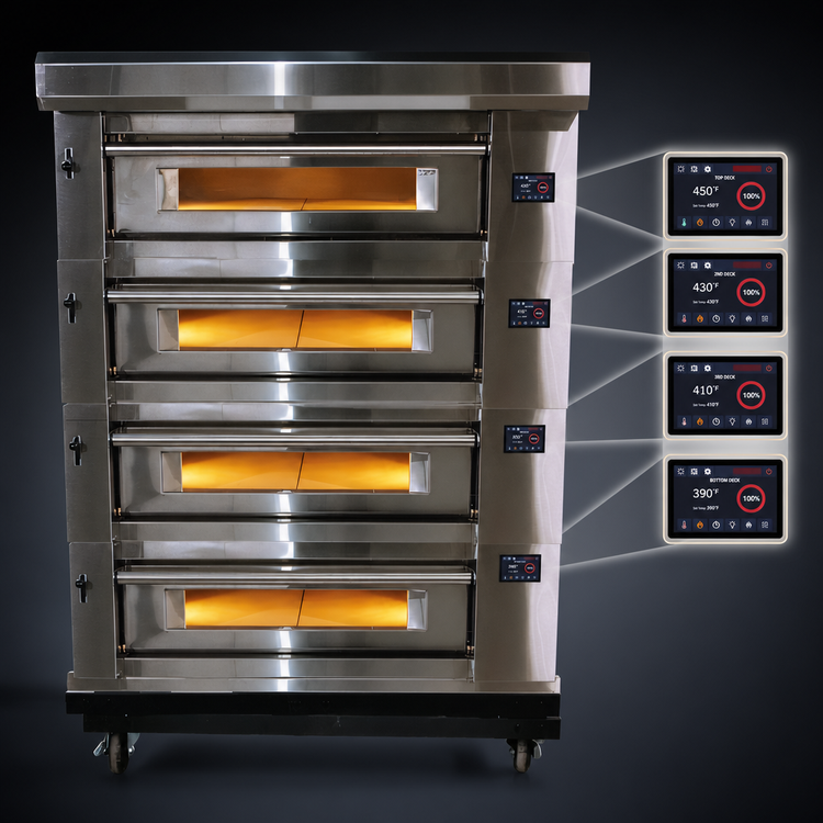 Product image #4 for Marra Forni ELST37-36/4 Four-Deck Electric Stackable Deck Oven with 37 x 36 Inch MarraStone Cooking Surface