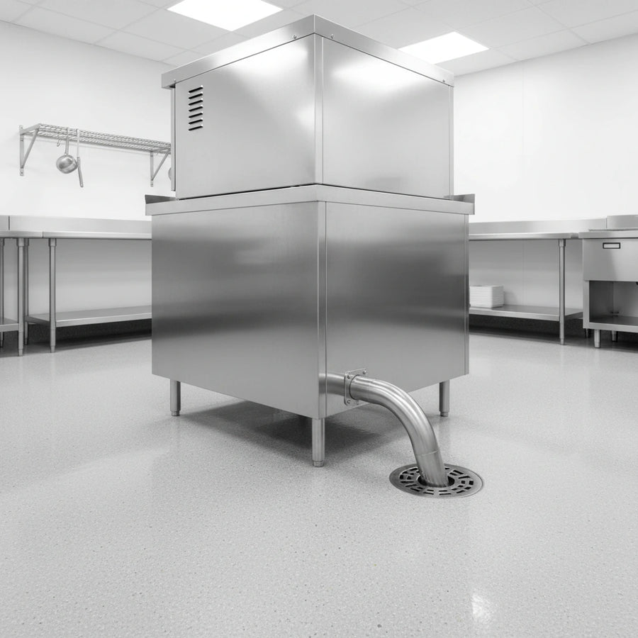 This image highlights the Crown CE-48 Electric Steam Generator's automatic blowdown system, ensuring a clean boiler and extended heating element life through efficient sediment removal.