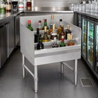Thumbnail image #4 for John Boos UBLD-2124-X Freestanding 4-Step Stainless Steel Underbar Liquor Bottle Display Unit