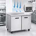 Thumbnail image #4 for Randell 48-Inch 2-Section Worktop Freezer with Solid Doors and Rear-Mounted Self-Contained Refrigeration