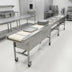 Thumbnail image #3 for Dinex DXIESFB12 12 ft. Variable Speed Fabric Belt Tray Make-Up Conveyor
