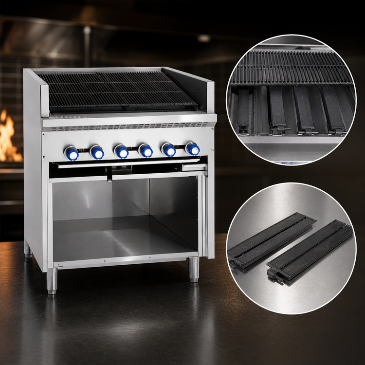 Product image #4 for Steakhouse 30-Inch Floor Model Gas Charbroiler with Open Cabinet Base and 5 Burners