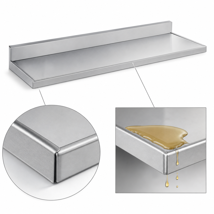 Product image #4 for Advance Tabco 30 Inch x 30 Inch 16-Gauge 304 Stainless Steel Countertop with 5 Inch Backsplash