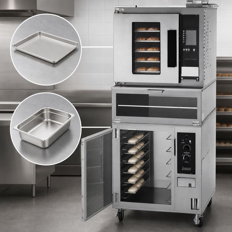 Product image #4 for MicroBakery Half-Size Electric Oven/Staging Cabinet/Proofer Combo, 1 Deck, 5/4/12 Pan Capacity