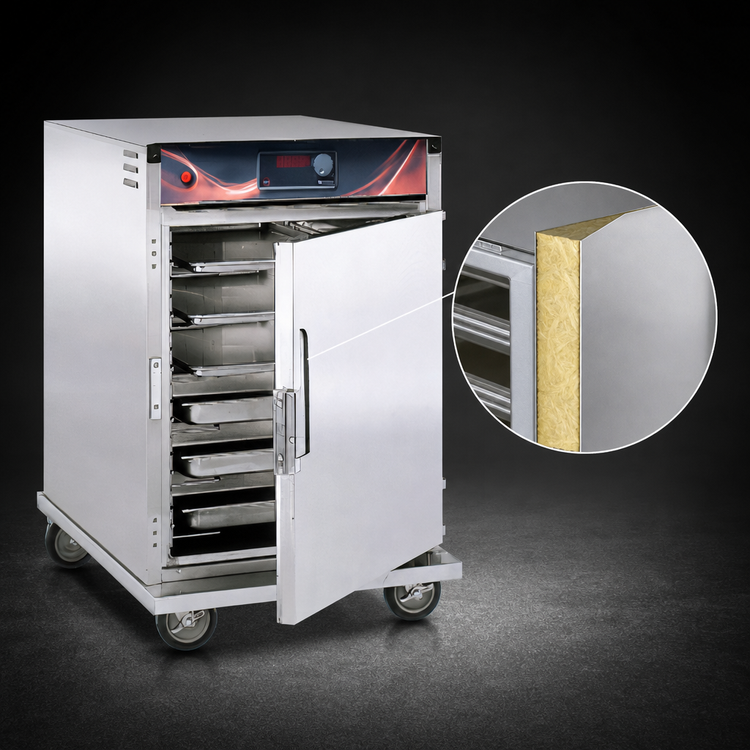 Product image #4 for Cres Cor H137SUA6D Half-Size Mobile Heated Holding Cabinet with Top-Mount Heater Assembly, Solid Door, and Stainless Steel Construction
