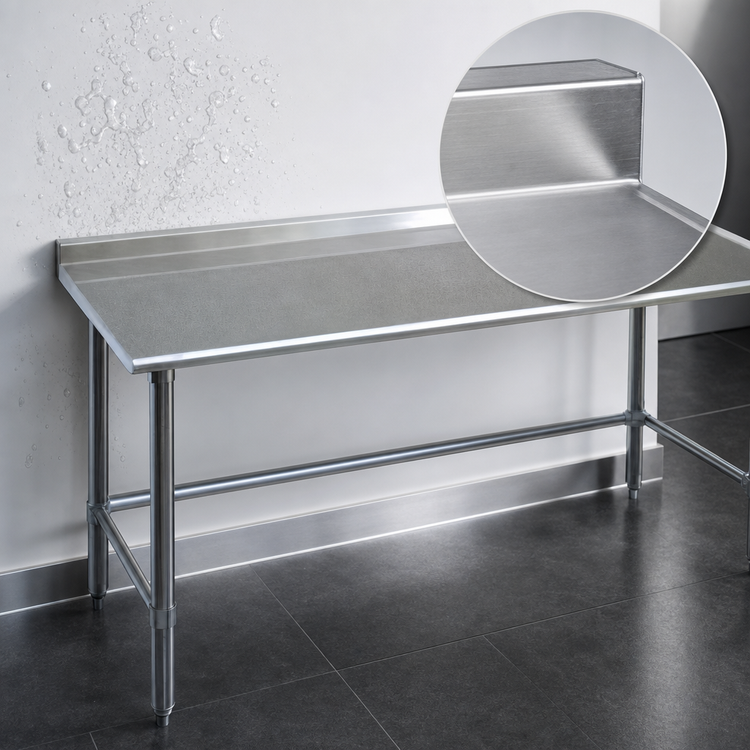 Product image #4 for Eagle Spec-Master 84"W x 36"D Stainless Steel Work Table with 1-1/2" Rear Upturn