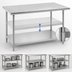 Thumbnail image #4 for Advance Tabco 108-Inch x 30-Inch Stainless Steel Work Table with Adjustable Undershelf