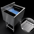 Thumbnail image #4 for Steel Works Stainless SWIB182412-7CPT Underbar Stainless Steel Ice Bin, 77-Lb Capacity, 7-Circuit Cold Plate, 3-Inch Backsplash