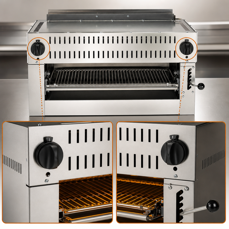 Product image #5 for Vulcan 36-Inch Natural Gas Radiant Salamander Broiler with Dual Controls, 50,000 BTU