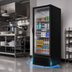 Thumbnail image #4 for Omcan Elite Series One-Section Reach-In Glass Door Refrigerated Display Merchandiser, 19.2 Cu. Ft., Black