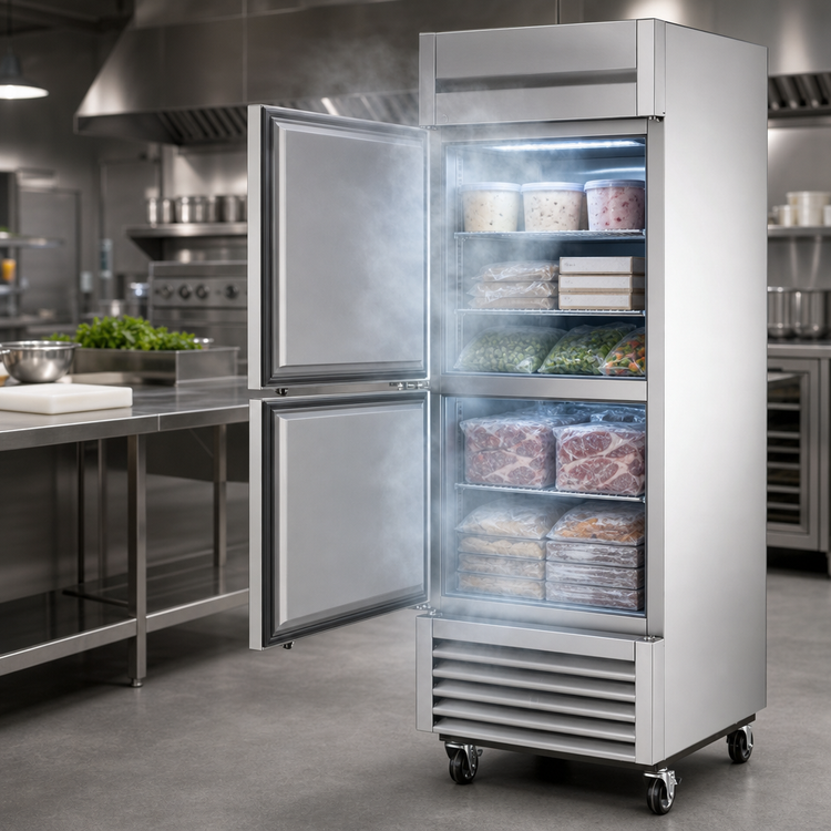 Product image #4 for True T-23F-2-HC One-Section Reach-In Freezer with (2) Half Solid Doors, -10°F, Bottom Mount