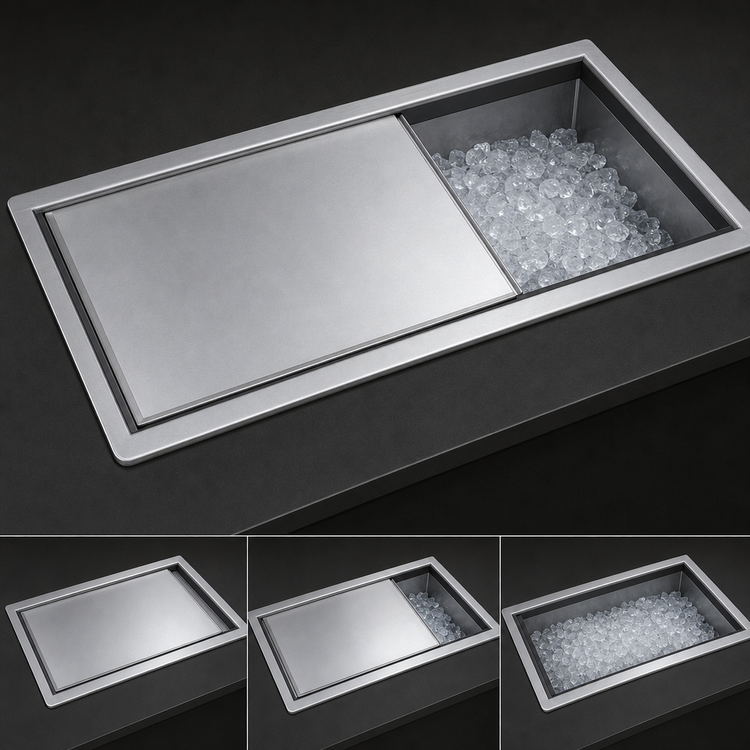 Product image #4 for Advance Tabco Bar King Supreme Drop-In Insulated Ice Bin with Sliding Cover, 50 lb Capacity
