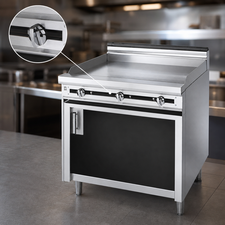 Product image #4 for Titan JTRH-36GT Heavy Duty Gas Range with 36-Inch Thermostatic Griddle Top and Cabinet Base