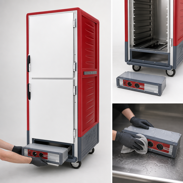Product image #4 for Metro C5 3 Series Full-Height Mobile Heated Holding Cabinet with Dutch Solid Doors and Lip Load Slides