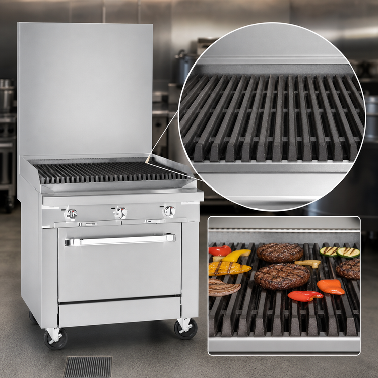Product image #4 for Southbend Platinum 32-Inch Gas Heavy Duty Charbroiler Range with Cabinet Base