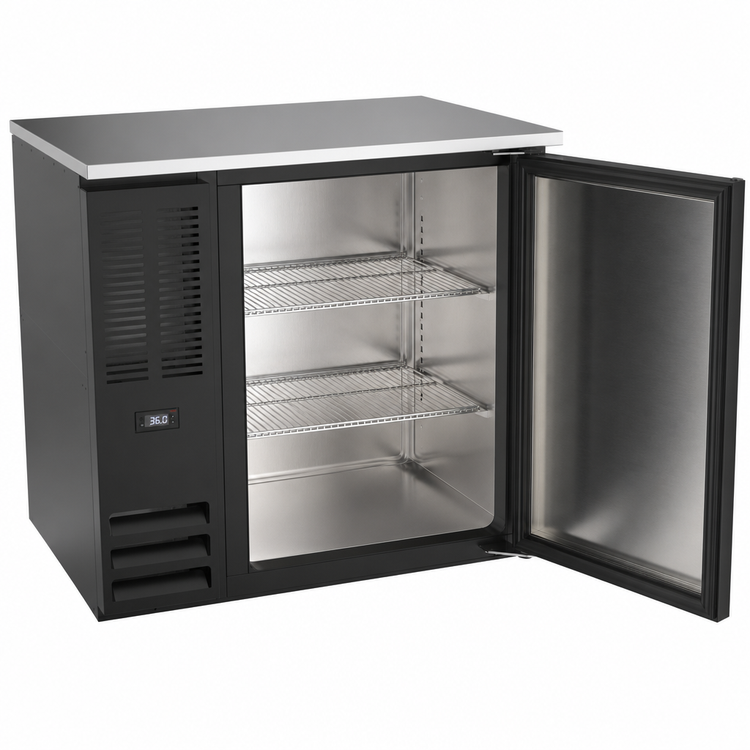 Product image #4 for Beverage-Air BB36HC-F-B 36-Inch Food-Rated Solid Door Back Bar Refrigerator