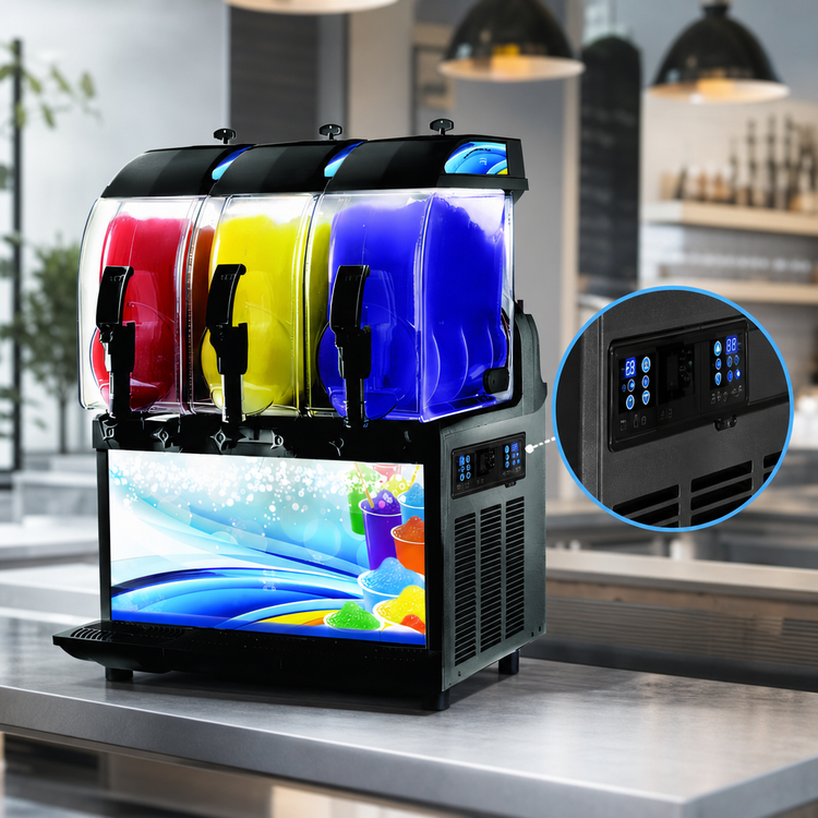 Product image #4 for Crathco I-PRO 3E Countertop Triple-Bowl Frozen Granita Dispenser with Light Panel