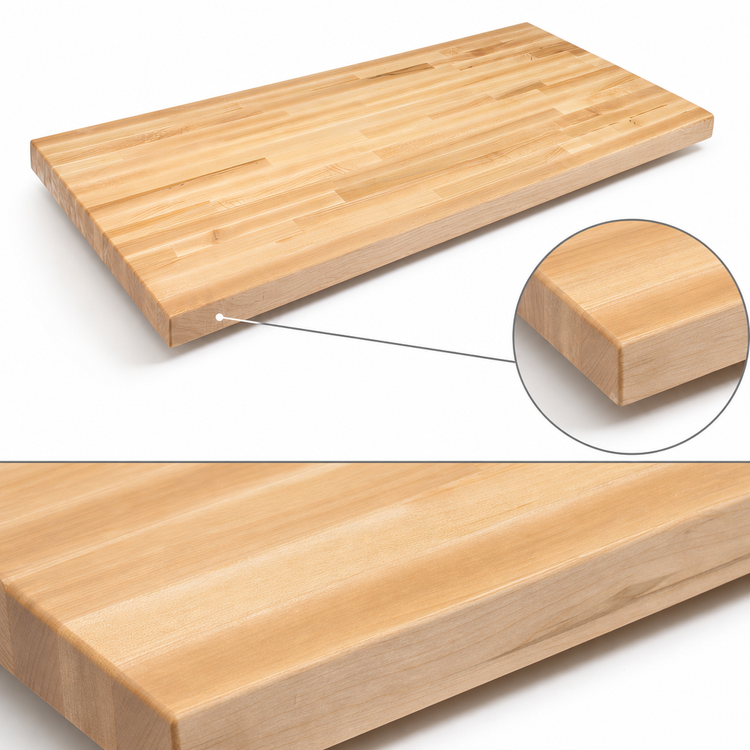 Product image #4 for John Boos Boos Block 132-Inch x 42-Inch Blended Edge Grain Maple Kitchen Countertop with Varnique Finish