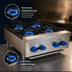 Thumbnail image #4 for Comstock-Castle 24-Inch Countertop Gas Hot Plate, 4-Burner, Stainless Steel