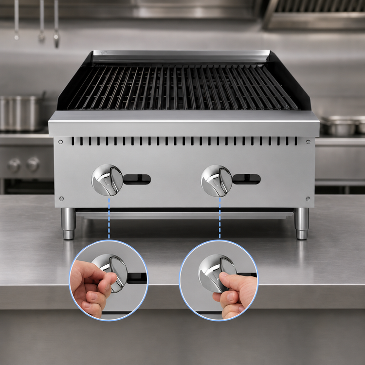 Product image #5 for CookRite 24-Inch Countertop Natural Gas Charbroiler with 2 Burners