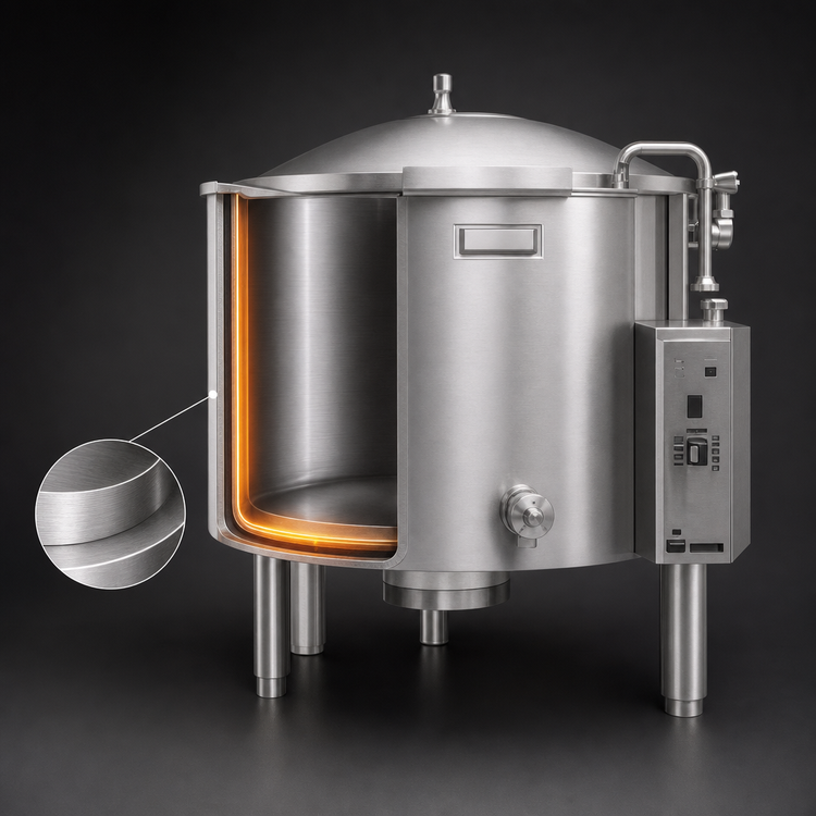 Product image #4 for Legion LGB-20F Low Profile 20 Gallon Gas Full Jacketed Stationary Kettle