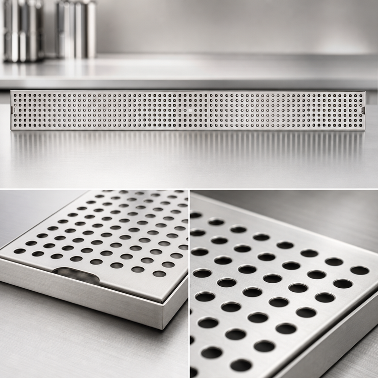 Product image #4 for Micro Matic 45-Inch Surface Mount Stainless Steel Drip Tray with Perforated Grill