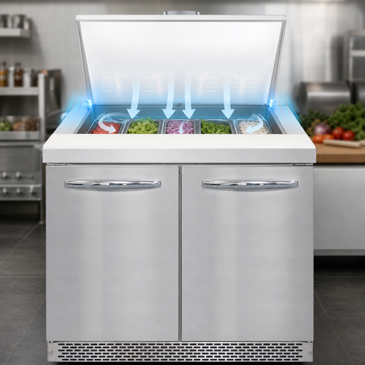Product image #4 for Continental Refrigerator D36N12M-FB Designer Line 36" Two-Section Mighty Top Sandwich Unit