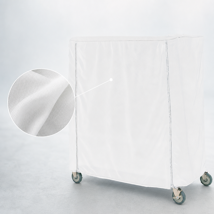 Product image #4 for Metro Queen Mary & Banquet Cart Cover, 48 x 24 x 74 Inch, White Uncoated Knitted Polyester