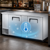Thumbnail image #4 for True TBB-3-S-HC Two-Section Solid Swing Door Back Bar Cooler, 69-1/8 Inch, Left-Side Self-Contained Refrigeration