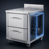 Thumbnail image #4 for Victory Refrigeration 27-Inch One-Section Stainless Steel Worktop Drawer Freezer, 2 Drawers, Rear-Mounted Self-Contained R290