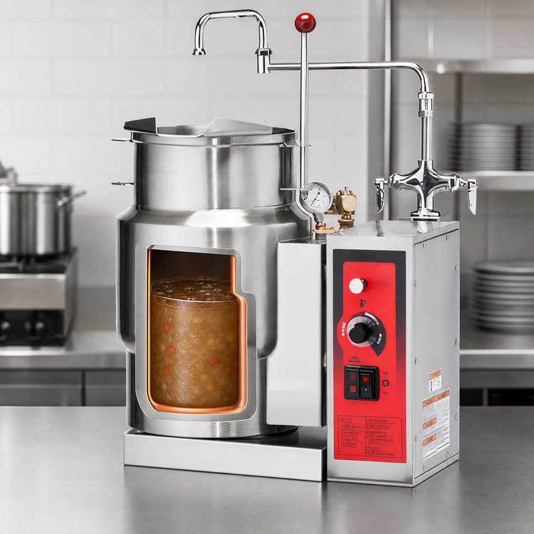 Product image #5 for Vulcan K6ETT Electric Countertop Tilting Kettle, 6-Gallon True Working Capacity, 2/3 Jacketed