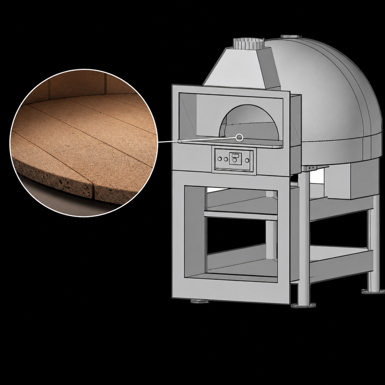 Product image #4 for Marra Forni Facade EF110G Enclosed Facade Gas-Fired Brick Pizza Oven with 43.25-Inch Round Deck