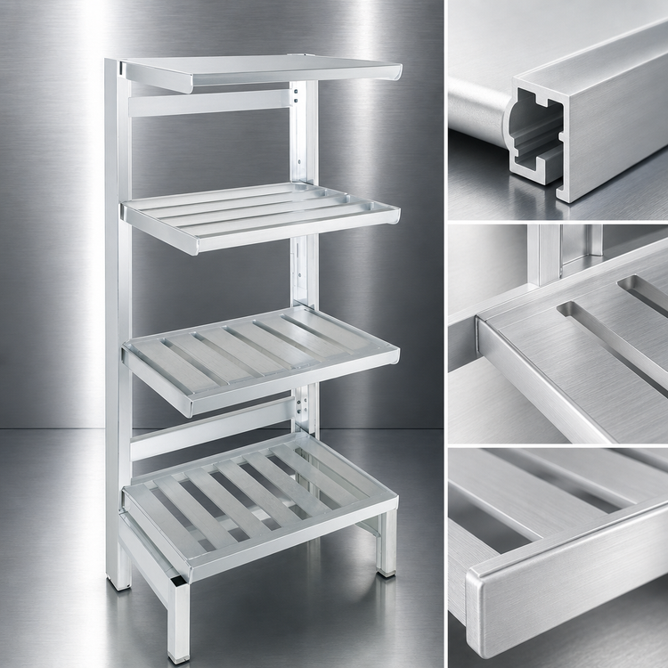 Product image #4 for Channel Manufacturing TT2436 Tubular Cantilever Shelf, Nominal 36W x 24D x 72H, Aluminum