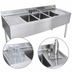 Thumbnail image #4 for BK Resources Three-Compartment Underbar Sink with Left and Right Drainboards, 72 Inch Wide